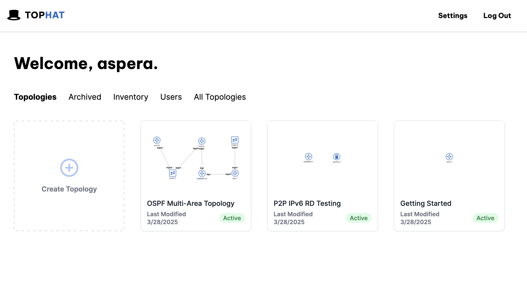 TOPHAT Topology Orchestration Platform